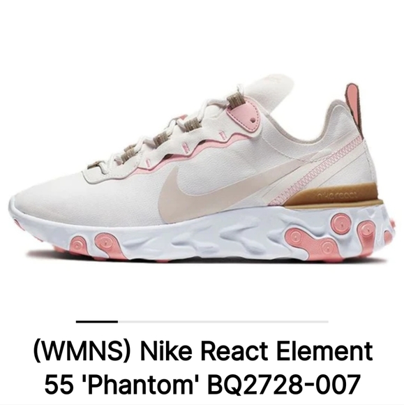 Nike React Element 55 'Phantom' Cream/Pink Barbiecore US Size 7 - Picture 2 of 13